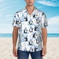 thumbnail image 2 of Fotbe Playful Penguins and Snowmen Camisa Hawaiana para Hombre Unisex – Camisa Casual de Verano con Botones de Manga Corta de Algodón y Lino,3X-Large, 2 of 7