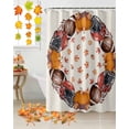 thumbnail image 5 of Thanksgiving Rugby Shower Curtains for Bathroom, Maple Leaf Vintage Art Watercolor Waterproof Fabric Shower Curtain for Bathroom Bathtub Decoration, Machine Washable, 36"x72", 5 of 9