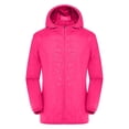 thumbnail image 6 of Womens Rain Jacket with Hood Raincoat Rainy Day Outfits Long Sleeve Tops Loose Fit Zip up Packable Plus Size Summer Outfits Lightweight Windbreaker,Hot Pink,S, 6 of 7