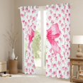 thumbnail image 3 of Erosebridal Pink Watercolor Bow Blackout Curtains Set of 2 (52x84 Each) for Girls, Rose Flower Floral Window Curtains, 3 of 6