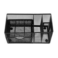 thumbnail image 2 of Mesh Desk Organizer With Multiple Compartments And Drawer Office Supplies Black Rectangular Stationery Storage Holder For Desk, 2 of 9