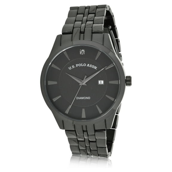 U.S. Polo Assn. Adult Male Analog Bracelet Watch in Gun Metal with Black Diamond (USC8066WM)
