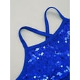 thumbnail image 5 of XUNZOO Kids Girls Ballet Dance Leotards Dress Sleeveless Straps Sequined Tops Tutu Skirts Dark Blue L, 5 of 6