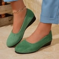 thumbnail image 2 of Wedges for Women Low Heel Women's Comfortable Closed Toe Women Dress Shoes Casual Spring Summer Round Toe Solid Color Flats Slip On Shoes, 2 of 9