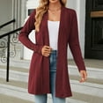 thumbnail image 6 of Ogiraw Womens Tops Cardigan for Women Crochet Cardigans for Women Women's Long Sleeve Cropped Knitted Sarment Cardigan Sweater Bolero Open Front Long for Sweater Coat Wine, 6 of 7