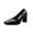 Black, variant on Aueoeo Women's Chunky Closed Toe Low Block Heels Work Pumps Comfortable Round Toe Dress Wedding Shoes