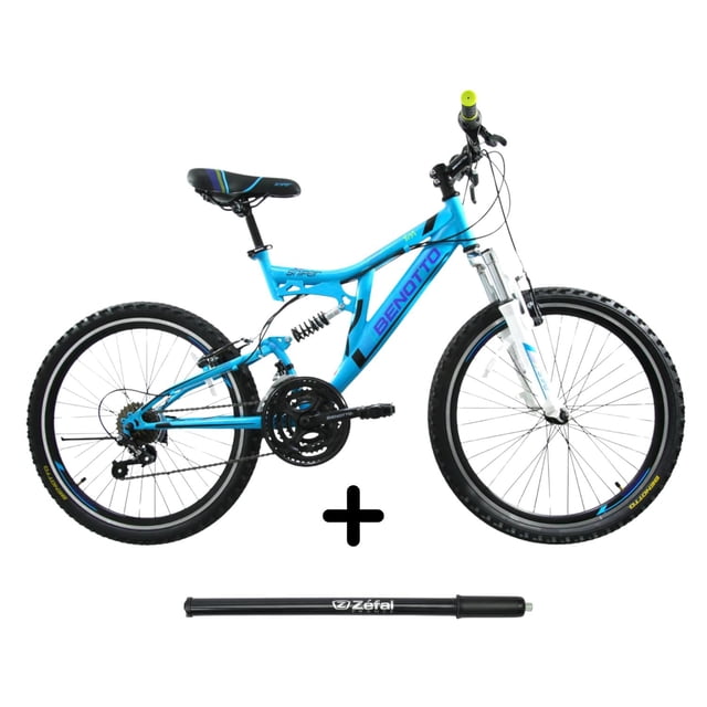 Combo Bicicleta Benotto Sniper R24 21V con Bomba de Aire