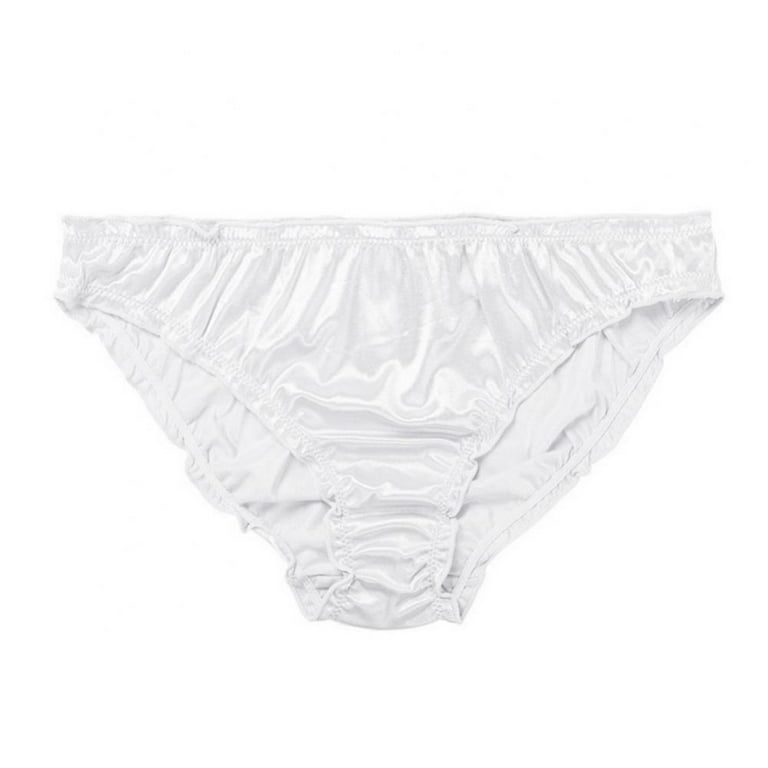 Women Satin Panties Low-Waist Ruffle Milk Silk Sexy Underwear Bikini Briefs  Elastic Ladies Underpants Lingerie 