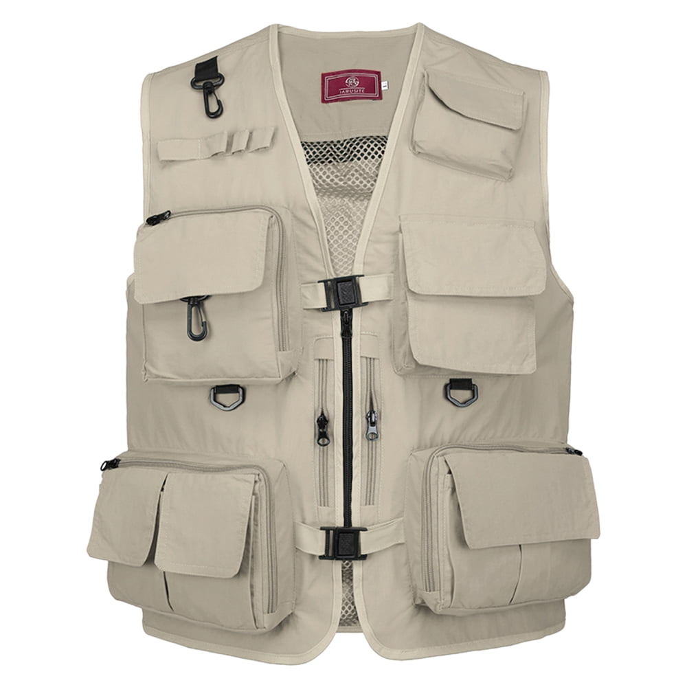 Men's Multi Pocket Hunting Shooting Fly Fishing Mesh Vest Photography Waistcoat 