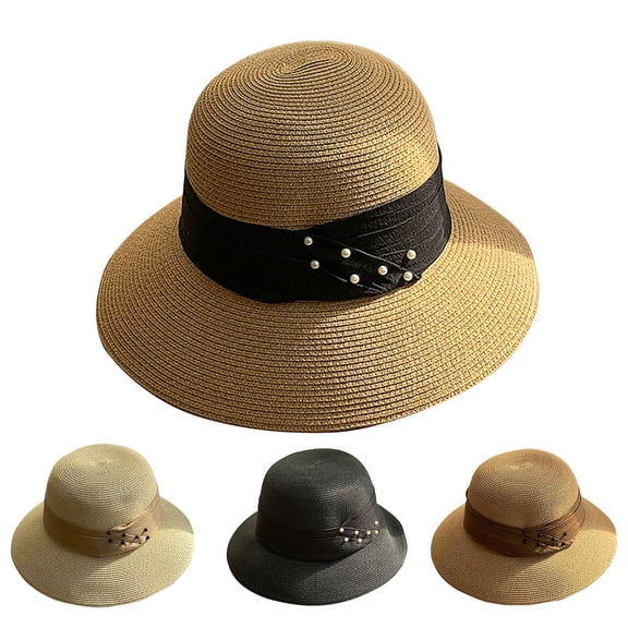 Sales Today Under $5 Coffee Beach Sun Straw Hats for Women GIJNRIUIUA Women's Summer Hat Retro Hat Sunshade Hat Top Hat Baseball Caps