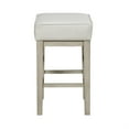 thumbnail image 2 of Vin 26 Inch Counter Height Stool- White Faux Leather Seat- Wood- Set of 2, 2 of 6