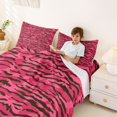 thumbnail image 3 of Erosebridal Geometric Camo Queen Sheet Sets 4 Pieces For Adults Boys Girls,Black Pink Camouflage Bed Set For Teens, 3 of 5