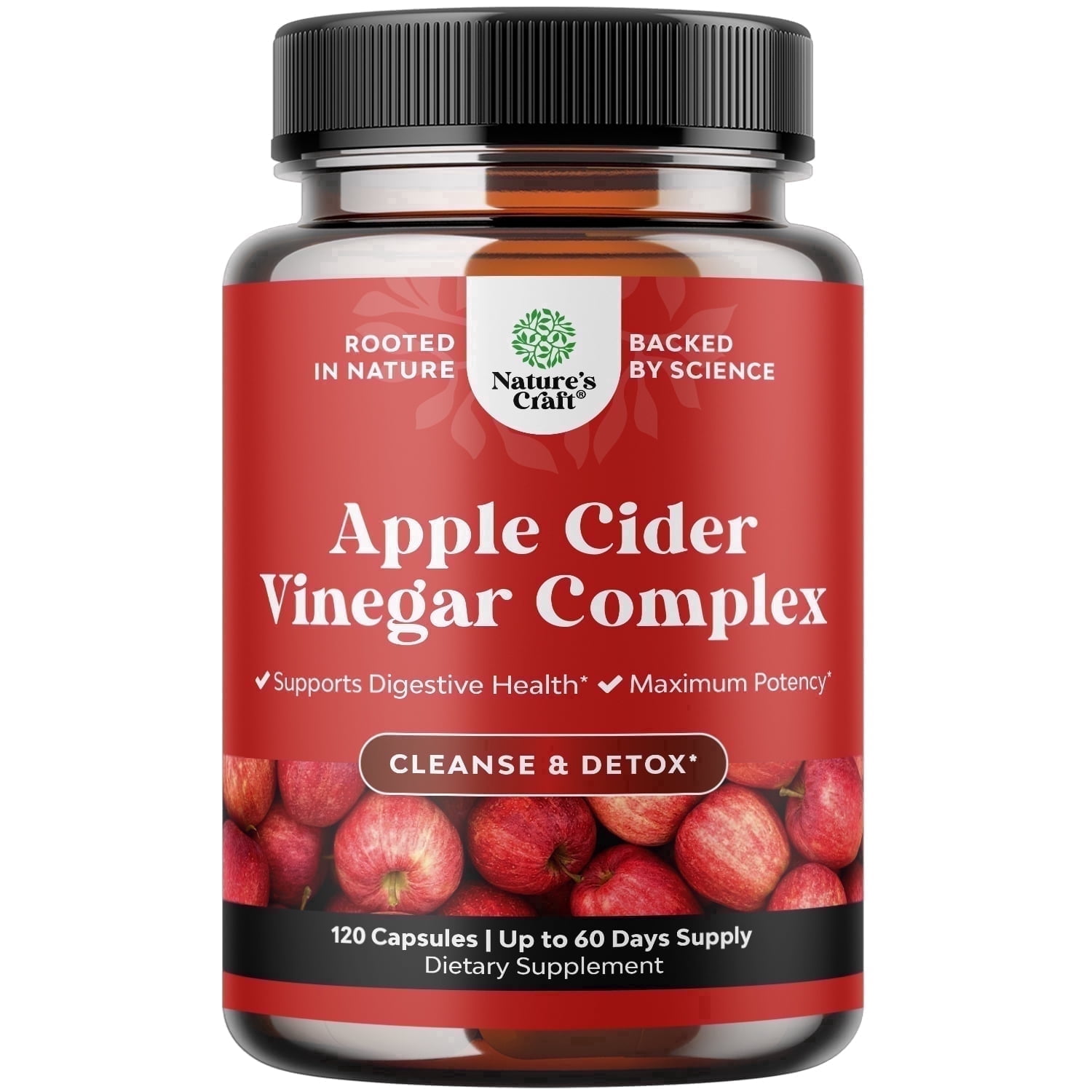 Natures Craft Apple Cider Vinegar Capsules with Cayenne and Botanicals 120 Capsules