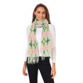 thumbnail image 2 of FORMRS Womens Scarf Winter Soft Long Big Warm Shawls Wrap Tassel Scarves, Green Symmetrical Stars, 2 of 9