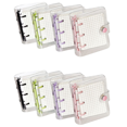 thumbnail image 1 of 8 Pack Mini Transparent 3 Ring Binder Covers with Grid Inner Page and 24 Pcs Binder Pockets(3 Pcs/Set), 1 of 8