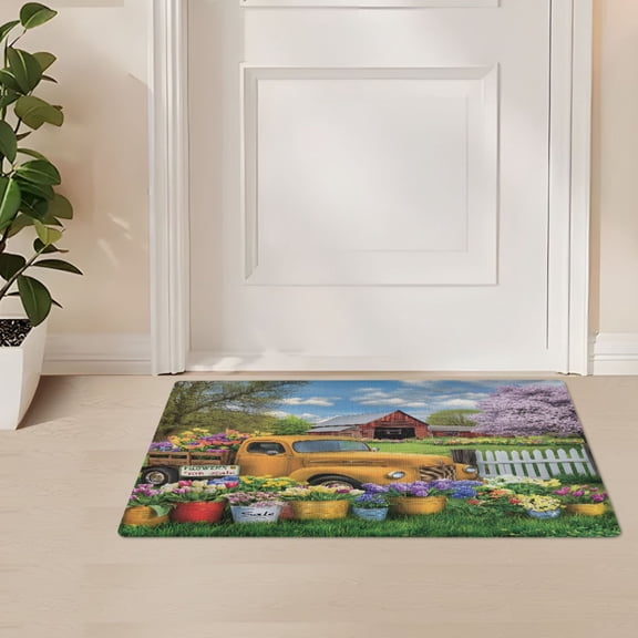 ALAZA Farm Scene Truck Door Mat Outdoor Indoor Entrance Low Profile Floor Rugs 32"x20"