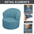 thumbnail image 5 of VogueV Stretch Swivel Chair Slipcover, Round Club Armchair Cover for Barrel Recliner Sofa, 92% Polyester 8% Spandex, Modern Furniture Protector for Hotel, Home, Pets, Machine Washable, 1 Sofa Cover, 5 of 7