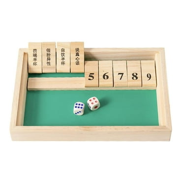 Shut The Box Wooden Board with 9 Numbers and for Kids Adults Families 2 Players and Up Drinking Table Game