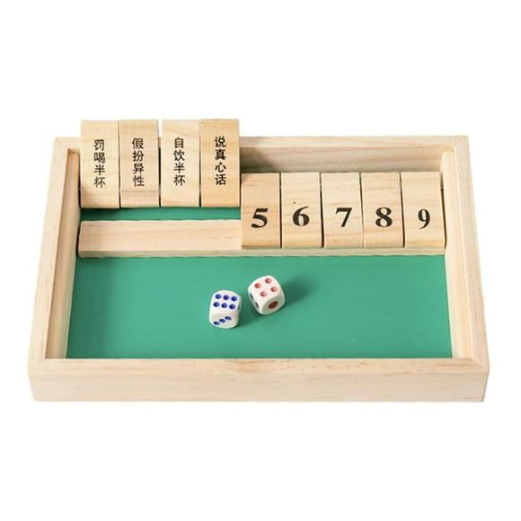 lionlar Circa Shut-the-Box Wooden 9 Number & Dice Game for Travel Family Adults