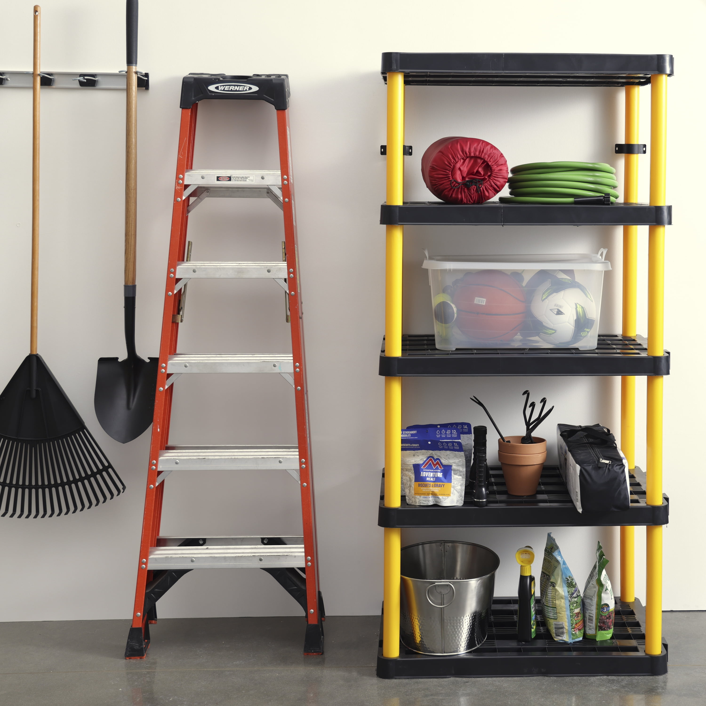 Gracious Living Premium Fixed Height 5 Shelf XL Heavy Duy Black/Yellow