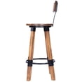 thumbnail image 5 of Beaumont Lane Rustic Lodge Mango Wood and Metal Bar Stool in Beige, 5 of 10