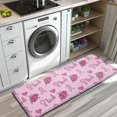 thumbnail image 3 of Pink Breast Cancer and Pioneer Flower Kitchen Rug Mat,Kitchen Runner Rugs Non Skid Washable,Decorative Kitchen Floor Mats for Kitchen,Sink,Laundry,17"x47.2", 3 of 7