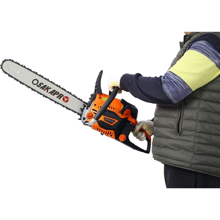 SPLACH 電動ブラック/オレンジ 62CC Gas Powered Chainsaw Equipped with 20