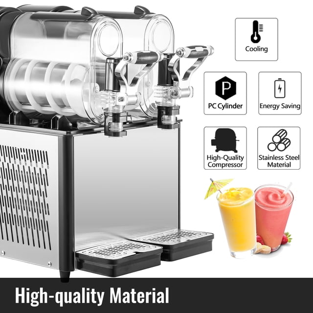 VEVOR Máquina de Granizado de Hielo Comercial 2x3 L con Panel de Control 340 W