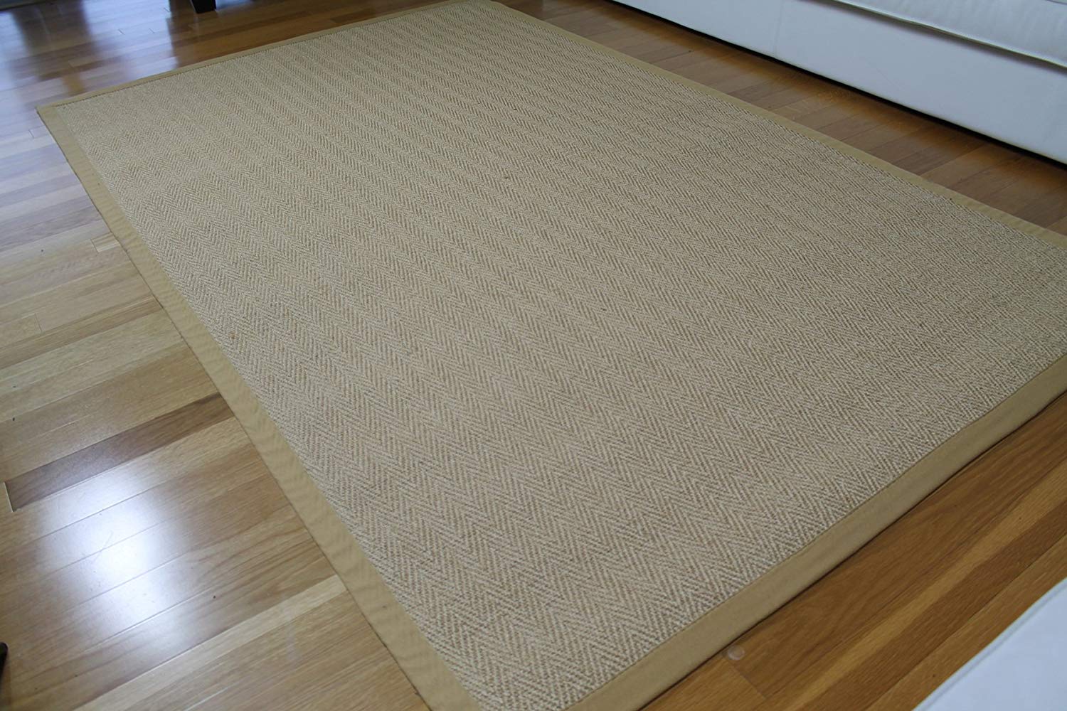 A1HC Sisal Rug Natural Fiber Area Rug Non-Skid Latex Backing Sisal Rug for Entryway, Dining or Living Room BeigeHerringbone Rug Various Sizes Beige- 8'x10'