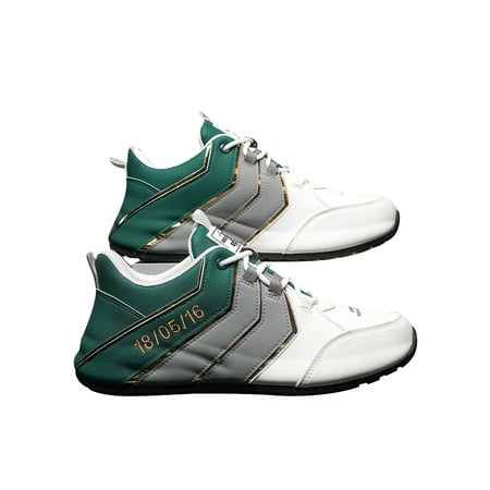 

Woobling Mens Flats Non-slip Sneakers Comfort Casual Shoe Outdoor Fashion Sneaker Soft Athletic Shoes Lace Up Lightweight Plush Gray Green 7.5