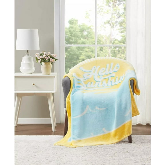 Whim by Martha Stewart Collection Hello Sunshine 50 X 60" Printed Plush Throw