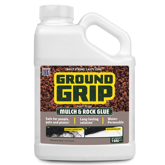 Ground Grip Mulch & Rock Bonding Glue for Landscaping 1 Gallon