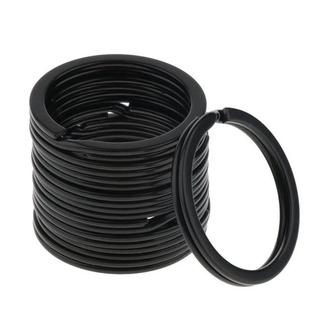 jinwen 10 Pcs Chaîne Torique en Acier Inoxydable Support de Boucle Camping Noir 30mm