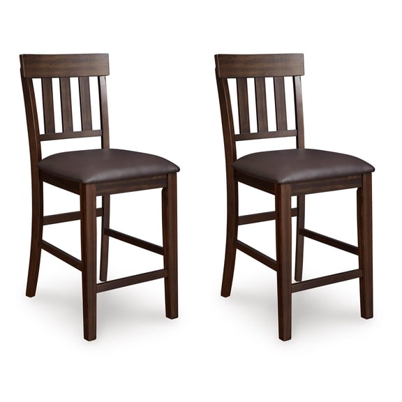 Bowery Hill Modern 26" Upholstered Counter Stool in Dark Brown