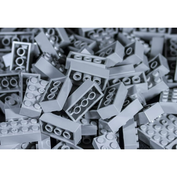 IMEX 2x4 Stud Light Gray Interlocking Building Bricks 100 Pieces