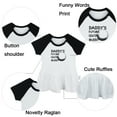 thumbnail image 2 of Daddy's Future Golfing Buddy Funny Dresses For Baby, Newborn Babies Skirts, Infant Princess Dress, 0-24M Kids Graphic Clothes (Black Raglan Dresses, 12-18 Months), 2 of 5