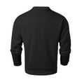 thumbnail image 4 of XIAOCHA Mens Sweatshirts Classic Solid Color Long Sleeve Casual Pullover Sweatshirt Relaxed Loose Fit Polo Collar Comfortable Soft Top, 4 of 5