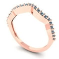 thumbnail image 2 of 0.23 ctw Wedding Band for Women - 14K Rose Gold Blue Moissanite Stackable Eternity Ring, 2 of 6