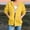 Yellow, variant on Women's 3/4 Sleeve Zip up Jacket Drawstring Hooded Coat with Elastic Cuffs Casual Loose Fit Solid Color Plus Size Jackets Yellow