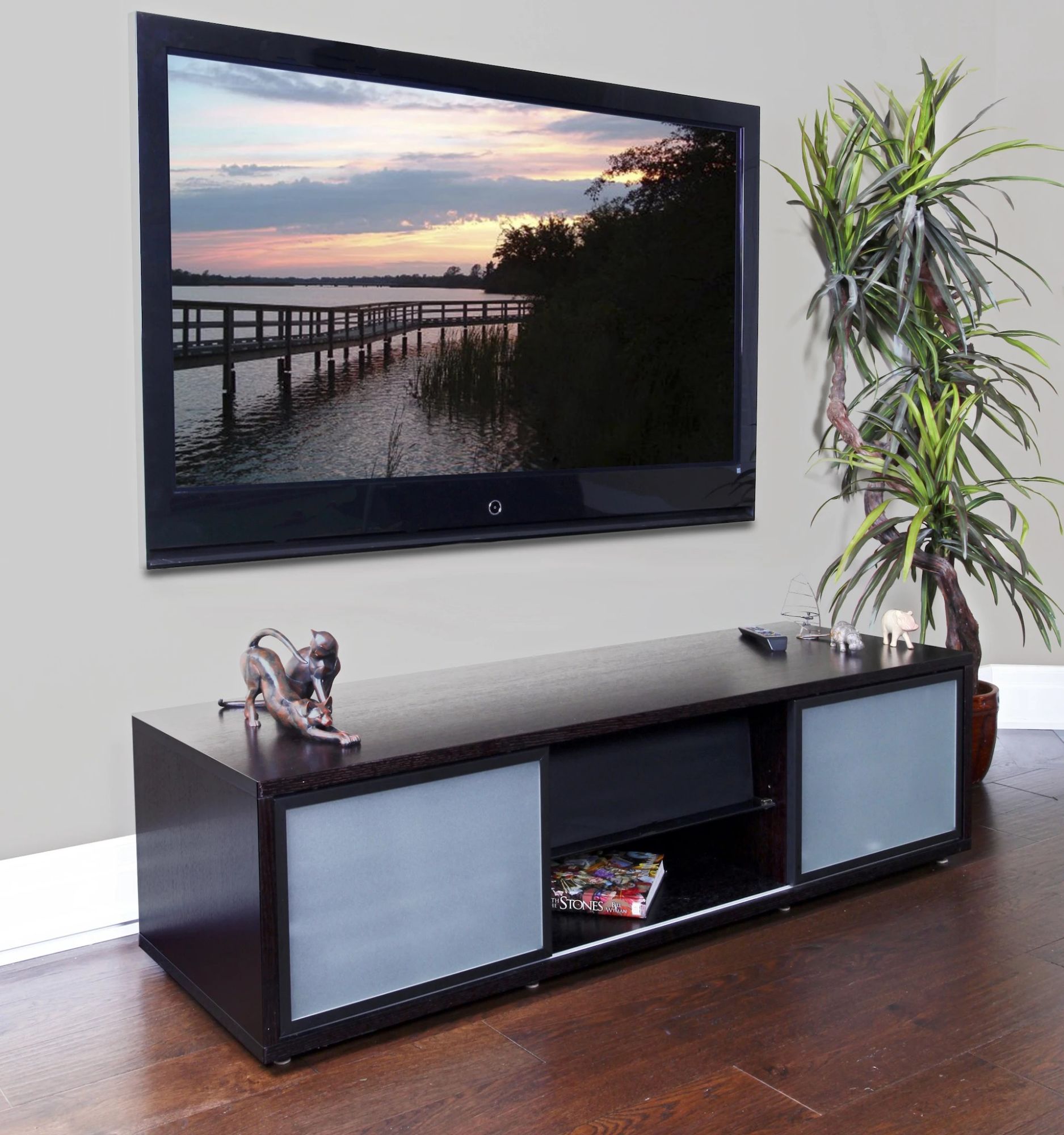 Audio and Video Credenza with Storage holds up to 70 Inch TV