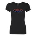 thumbnail image 2 of Red Blue and Black Ford Logo | Womens Cars and Trucks Slim Fit Junior Tee, Black, Small, 2 of 3