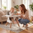 thumbnail image 4 of Costway 9-in-1 Kids Table & Chair Set with Solid Wood Legs, Removable Dishwasher-Safe Tray Gray + White, 4 of 10