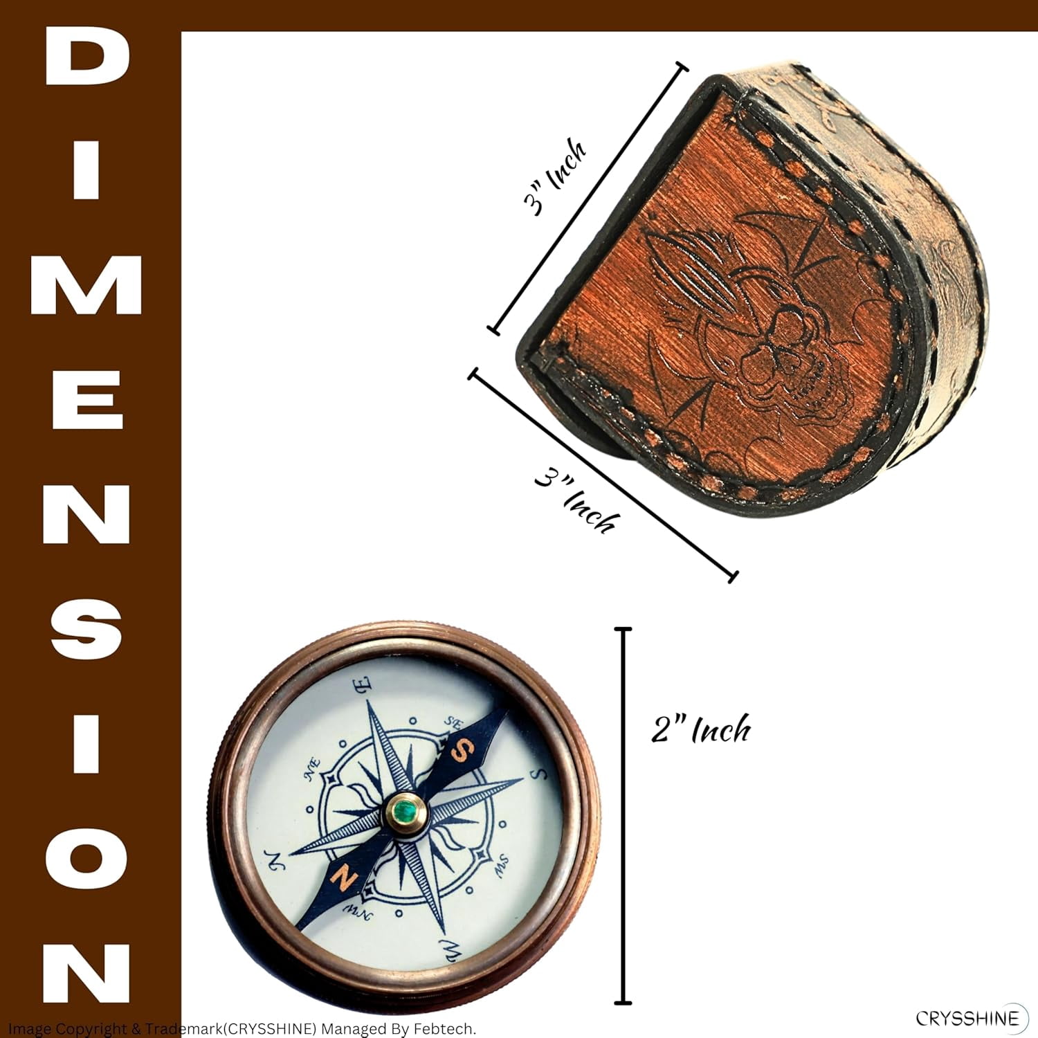 Navy Collection Vintage Compass Brass Handcrafted Leather Case | Captain Jack Sparrow Compasses | Home Decor Gifts for Brother
