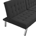 thumbnail image 6 of Aukfa Linen Futon Convertible Sofa for Home Office, Split Back, Space Save, Black, 6 of 10
