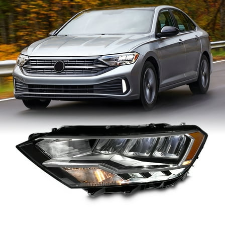 AKKON - Fits 2019-2023 VW Jetta S / Sport / SE [LED Low/High Beam] Projector Headlight Driver Left Side Replacement