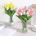 thumbnail image 4 of 5/10 piezas de flores artificiales, ramo de tulipanes, flores falsas de PE, decoración de boda, jardín, hogar, jardín, ramo, jarrón, decoración, plantas, 4 of 5