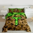 thumbnail image 2 of Manfei Letter Monogrammed T 3-Piece Full Size Comforter Sets for Teens Boys Girls,Construction Game Bedding Comforter Set,Building Blocks Lightweight Bedding Sets,Microfiber Bedroom Decor, 2 of 8