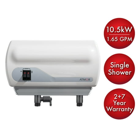 Atmor 10.5kW/240-Volt 1.65 GPM Electric Tankless Water Heater with Pressure Relief Device, On demand Water