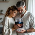 thumbnail image 4 of MUKTIVE Campfire Cremation Urns for Ashes - Decorative Adults Urn for Human Ashes - Blue Large Urns for Burial Female - 10 Inch Urn for Mother, 4 of 7