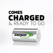 Energizer Recharge Universal Rechargeable D Batteries (2 Pack), D Cell Batteries